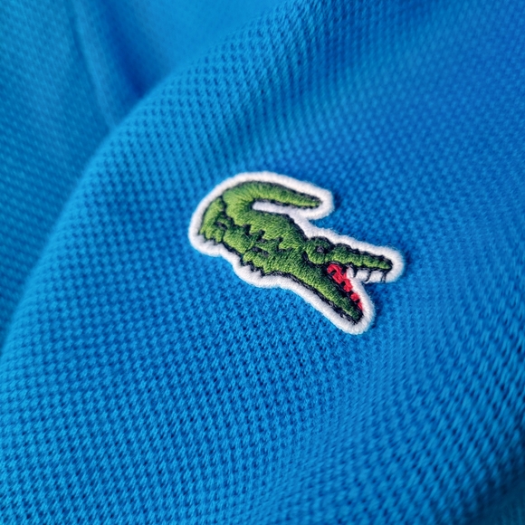 Lacoste Piqué Polo Blue Men's Shirt Collared Peru Cotton Buttons Logo XXL $89.50 - Picture 4 of 12